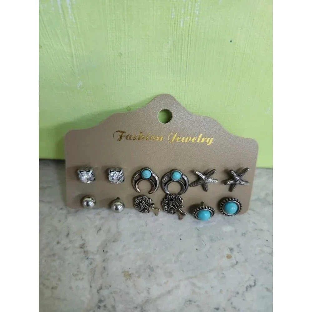Southwestern cowgirl rodeo 6 pr of earrings